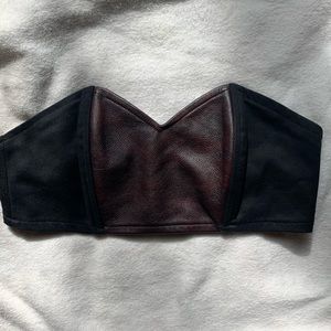 Rojas strapless corset bra with shape wire faux leather vegan